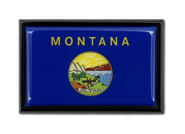 Montana Flag Black Metal Car Emblem image