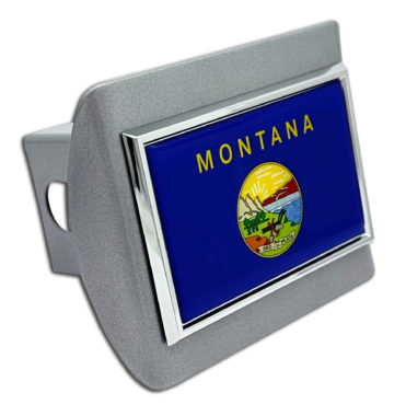 Montana Chrome Flag Brushed Chrome Hitch Cover