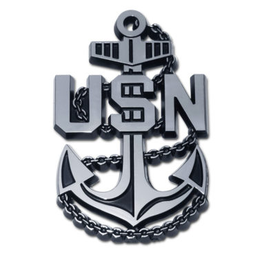 Navy Anchor Chrome Emblem
