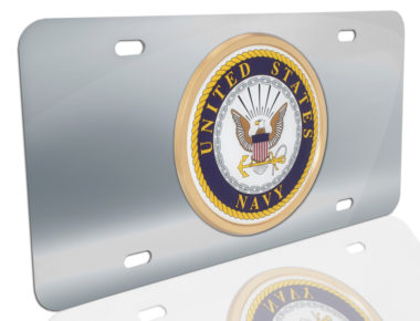 Navy Seal on Stainless Steel License Plate