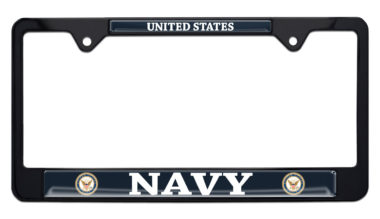 Full-Color US Navy Black License Plate Frame image