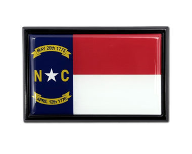 North Carolina Flag Black Metal Car Emblem image