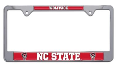 NC State Wolfpack Chrome License Plate Frame