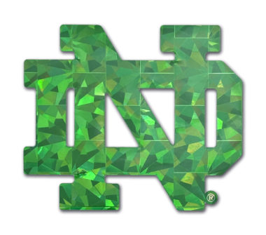 Notre Dame Green Reflective Decal