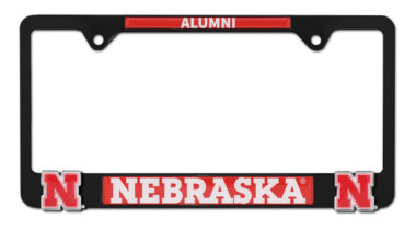 Nebraska Alumni Black 3D License Plate Frame image