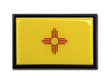New Mexico Flag Black Metal Car Emblem