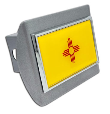 New Mexico Chrome Flag Brushed Chrome Hitch Cover