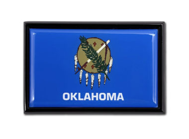 Oklahoma Flag Black Metal Car Emblem image