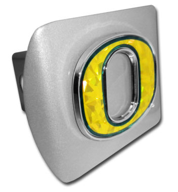 Oregon Yellow "O" Brushed Metal Hitch Cover image