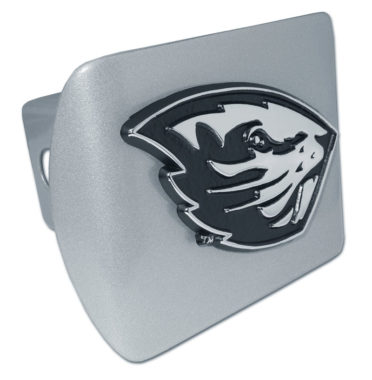 Oregon State Beaver Brushed Metal Hitch Cover