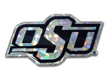 Oklahoma State Silver 3D Reflective Decal