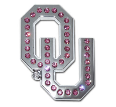University of Oklahoma Pink Crystal Chrome Emblem