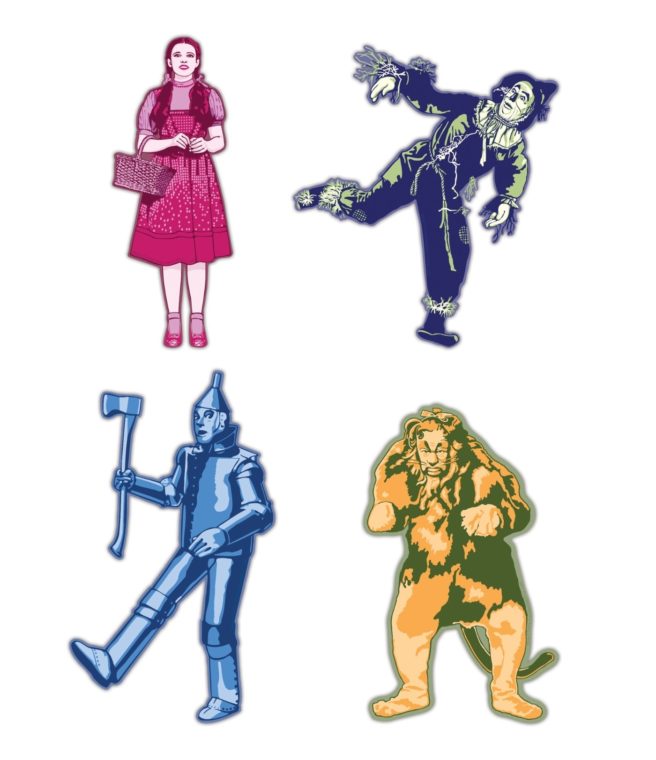 Wizard of Oz Characters Decal 4-pack