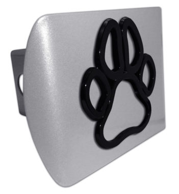 Paw Print Brushed Chrome Hitch Cover