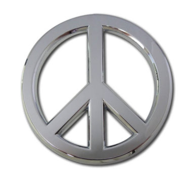 Peace Sign Chrome Emblem