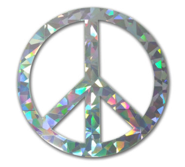 Peace Sign Silver Reflective Decal image