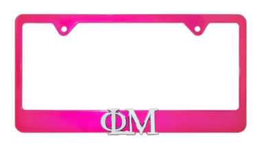 Phi Mu Pink License Plate Frame image