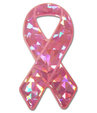 Pink Ribbon 3D Reflective Decal