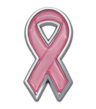 Pink Ribbon Chrome Emblem