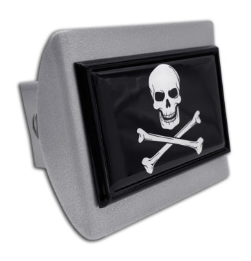 Pirate Flag Brushed Chrome Hitch Cover image