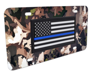 Police Woodland Camo License Plate image