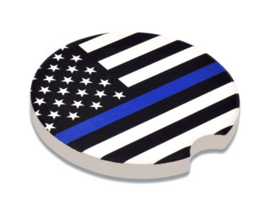 Police Flag Car Coaster - 2 Pack image
