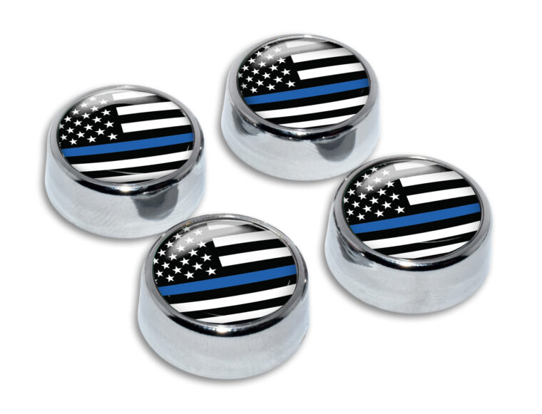 Police License Plate Frame Screw Caps image