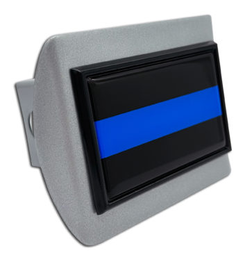 Police Flag Brushed Chrome Hitch Cover
