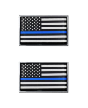 Police Flag Chrome Emblem Minis