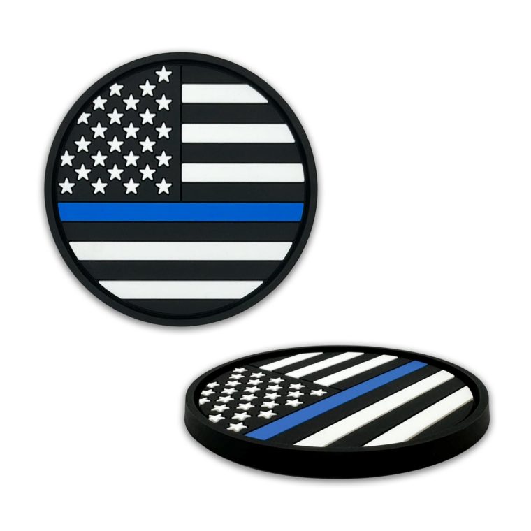 Police Flag Silicone Car Coasters