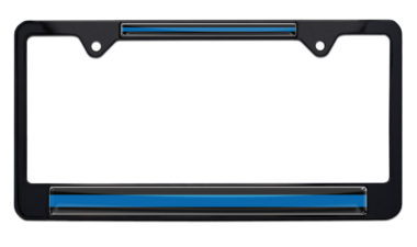 Police Thin Blue Line Black License Plate Frame image