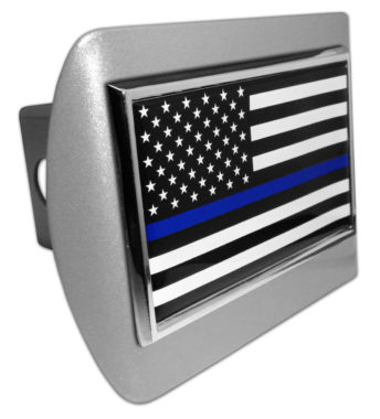 Police Flag on Brushed Hitch Cover image