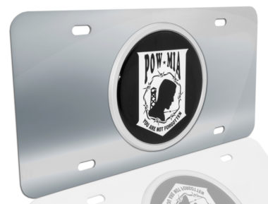 POW/MIA Emblem on Stainless Steel License Plate
