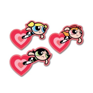 Powerpuff Girls Heart Decal 3-Pack