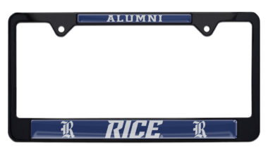 Rice University Alumni Black License Plate Frame