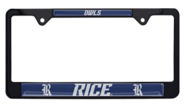Rice University Owls Black License Plate Frame