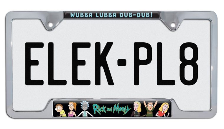 Rick and Morty Chrome Open License Plate Frame