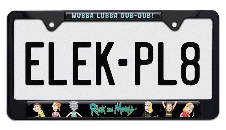 Rick and Morty Black Standard License Plate Frame