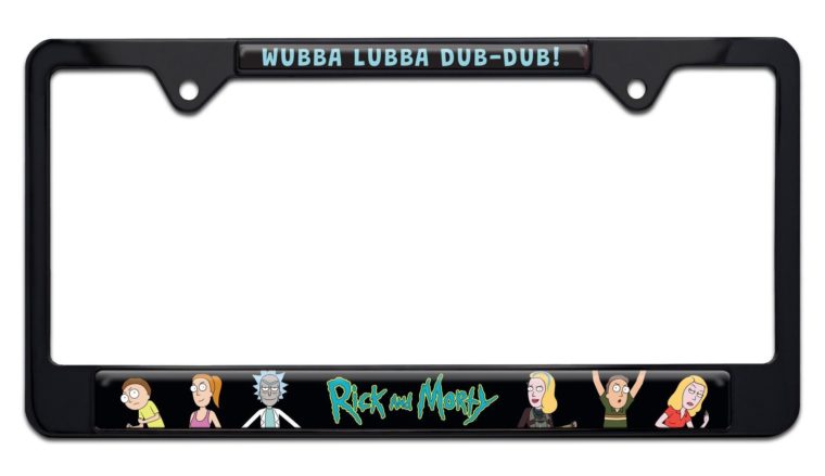 Rick and Morty Black License Plate Frame