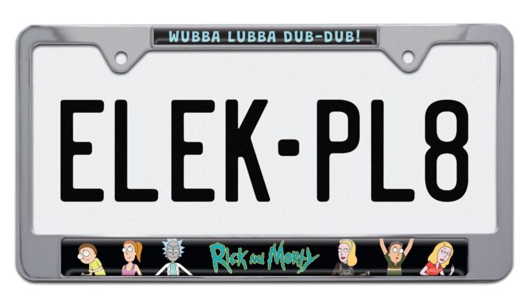 Rick and Morty Chrome Standard License Plate Frame