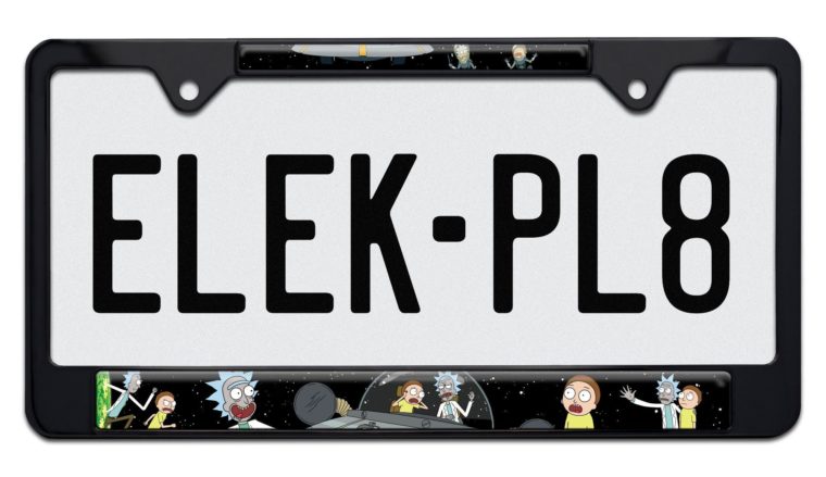 Rick and Morty Space Black Standard License Plate Frame