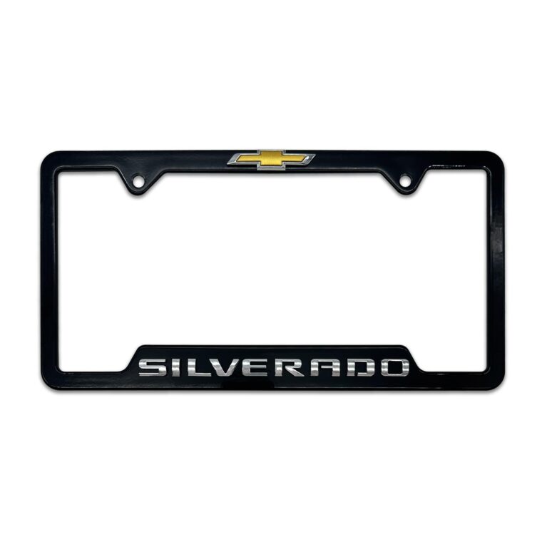 Chevy Silverado Black Open License Plate Frame