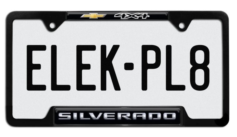Silverado 4x4 Open Black License Plate Frame