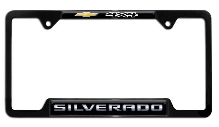 Silverado 4x4 Open Black License Plate Frame