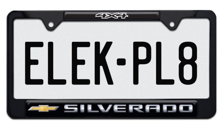 Silverado 4x4 Standard Black License Plate Frame