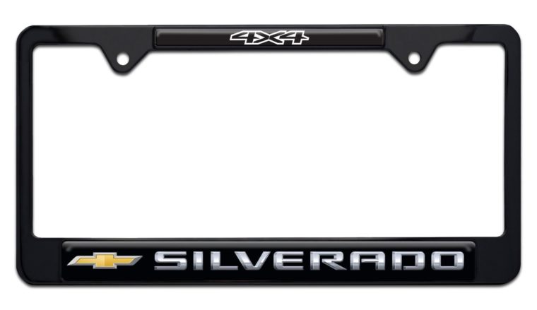 Silverado 4x4 Black License Plate Frame