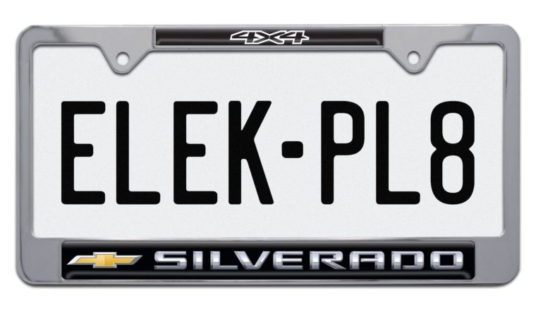 Silverado 4x4 Standard Chrome License Plate Frame