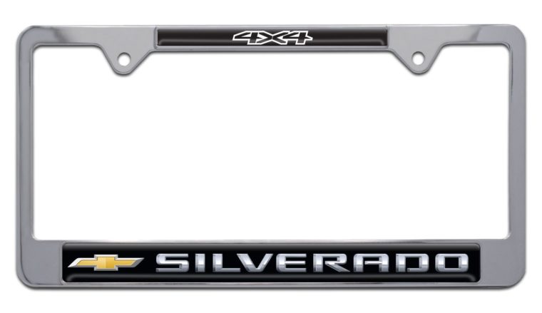 Silverado 4x4 Chrome License Plate Frame