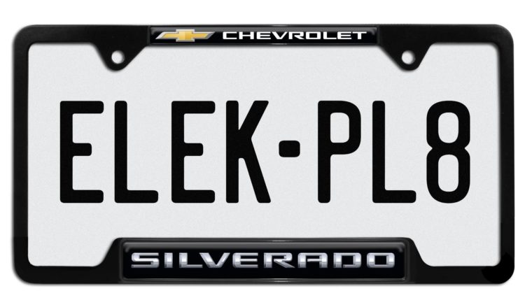 Silverado Chevy Open Black License Plate Frame