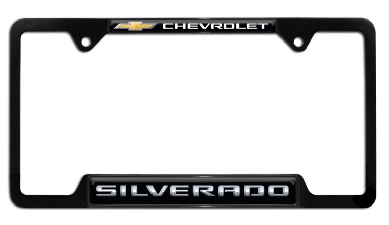 Silverado Chevy Open Black License Plate Frame
